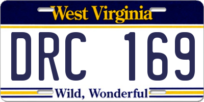 WV license plate DRC169