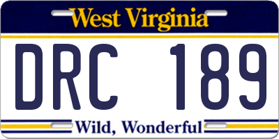 WV license plate DRC189