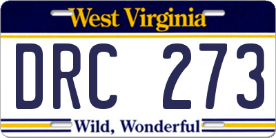 WV license plate DRC273