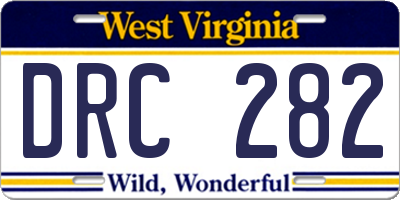 WV license plate DRC282