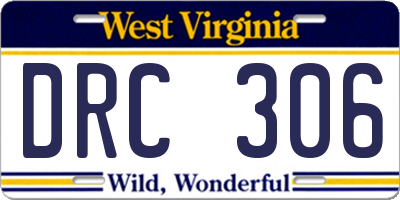WV license plate DRC306