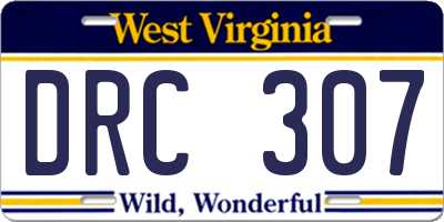 WV license plate DRC307