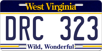 WV license plate DRC323