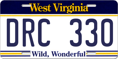 WV license plate DRC330