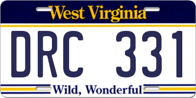 WV license plate DRC331