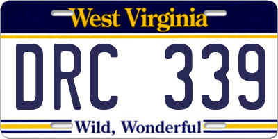 WV license plate DRC339