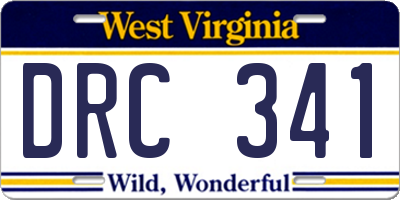 WV license plate DRC341