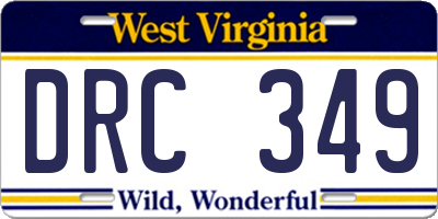 WV license plate DRC349