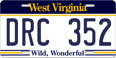 WV license plate DRC352