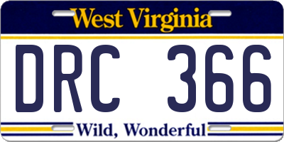 WV license plate DRC366
