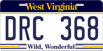WV license plate DRC368