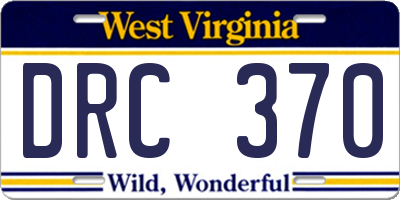 WV license plate DRC370