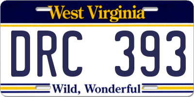 WV license plate DRC393