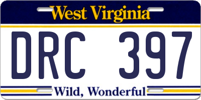 WV license plate DRC397