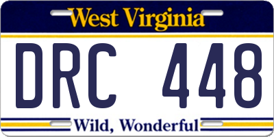WV license plate DRC448