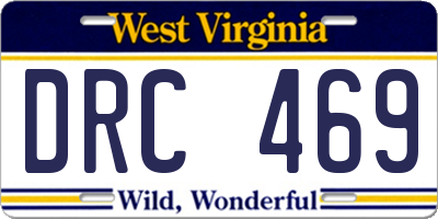WV license plate DRC469