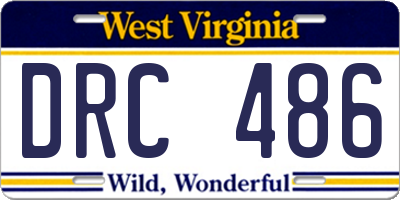 WV license plate DRC486