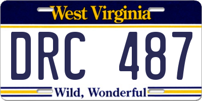 WV license plate DRC487