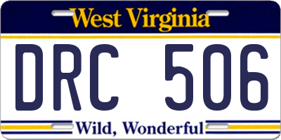 WV license plate DRC506