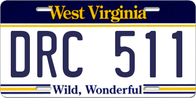 WV license plate DRC511