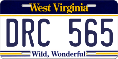 WV license plate DRC565