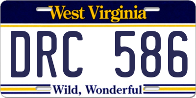 WV license plate DRC586