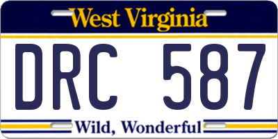 WV license plate DRC587