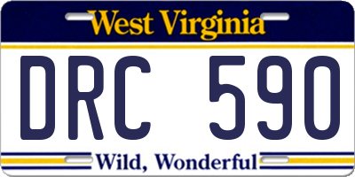 WV license plate DRC590