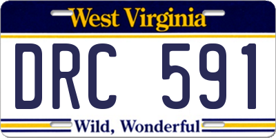 WV license plate DRC591