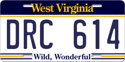 WV license plate DRC614