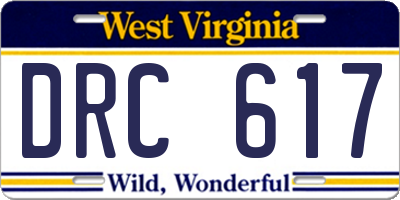 WV license plate DRC617