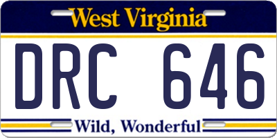 WV license plate DRC646