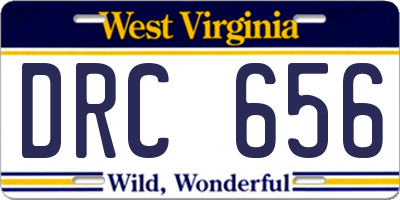 WV license plate DRC656