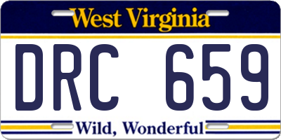 WV license plate DRC659