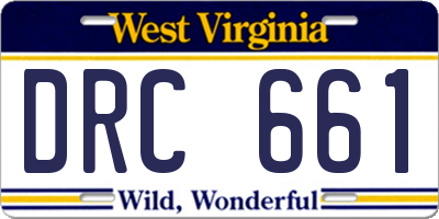WV license plate DRC661
