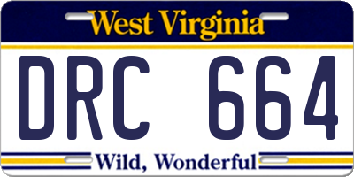 WV license plate DRC664