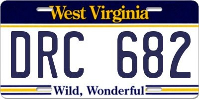 WV license plate DRC682