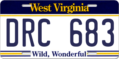 WV license plate DRC683