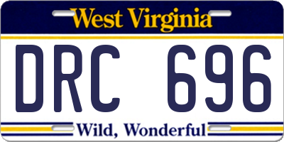 WV license plate DRC696