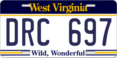 WV license plate DRC697
