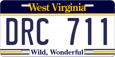 WV license plate DRC711