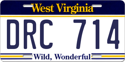 WV license plate DRC714