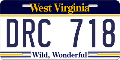 WV license plate DRC718