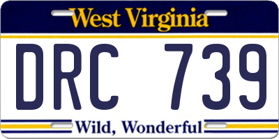 WV license plate DRC739