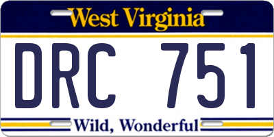 WV license plate DRC751