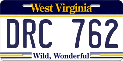 WV license plate DRC762