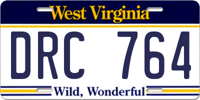 WV license plate DRC764