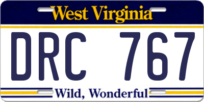 WV license plate DRC767