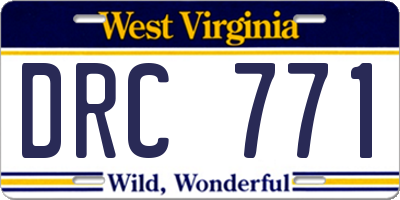 WV license plate DRC771