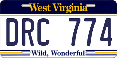 WV license plate DRC774